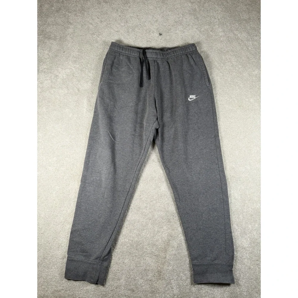 Nike Sweatpants Club Fleece Gray Heather Taper Leg Joggers NSW Mens Large Swoosh